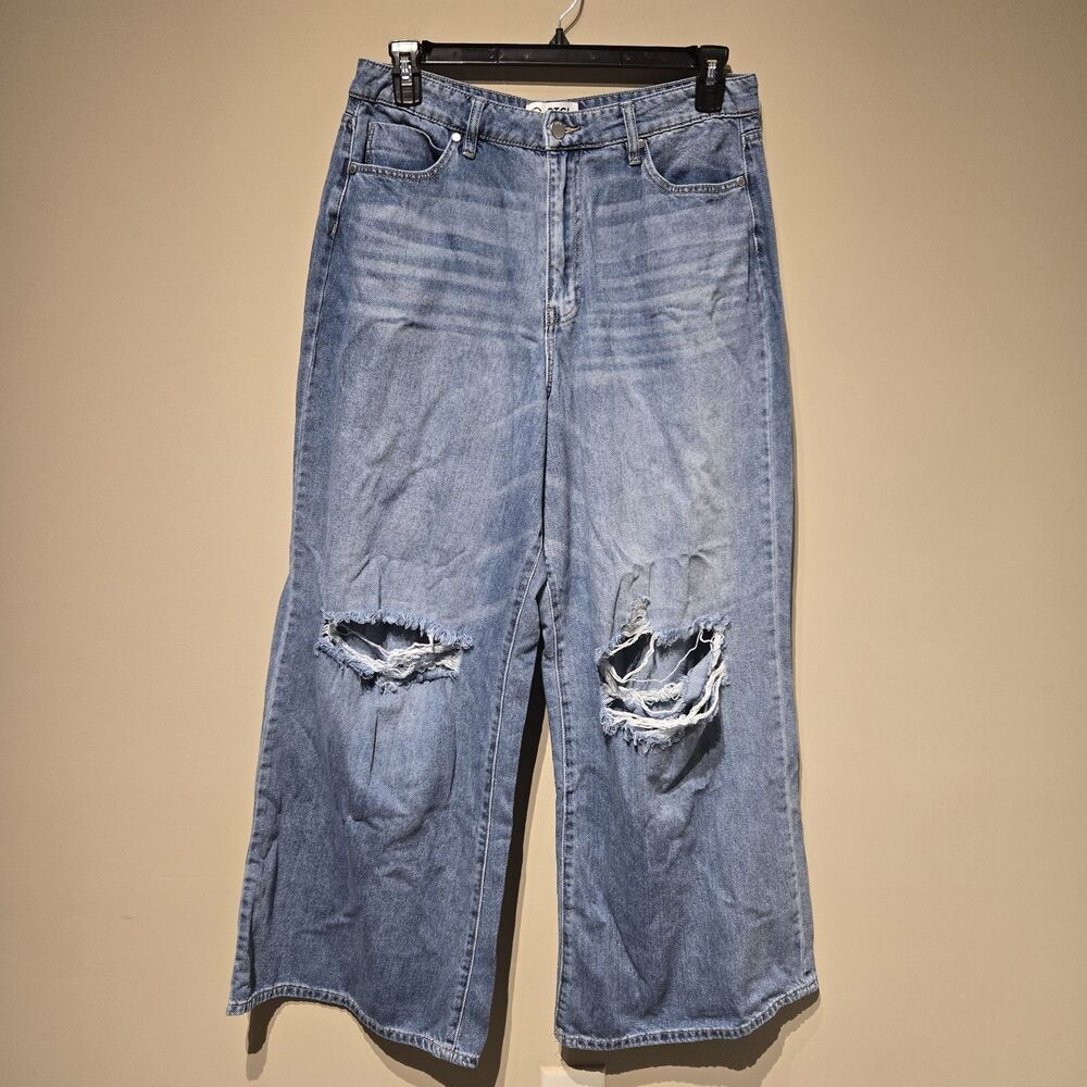 PTCL Ethical Clothing Women's Size 32 Wide Leg Baggy Jeans Distressed